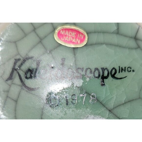 Vintage Trinket Box Japan Celedon Crackle Glaze 1978 Kaleidoscope Inc - Picture 8 of 9